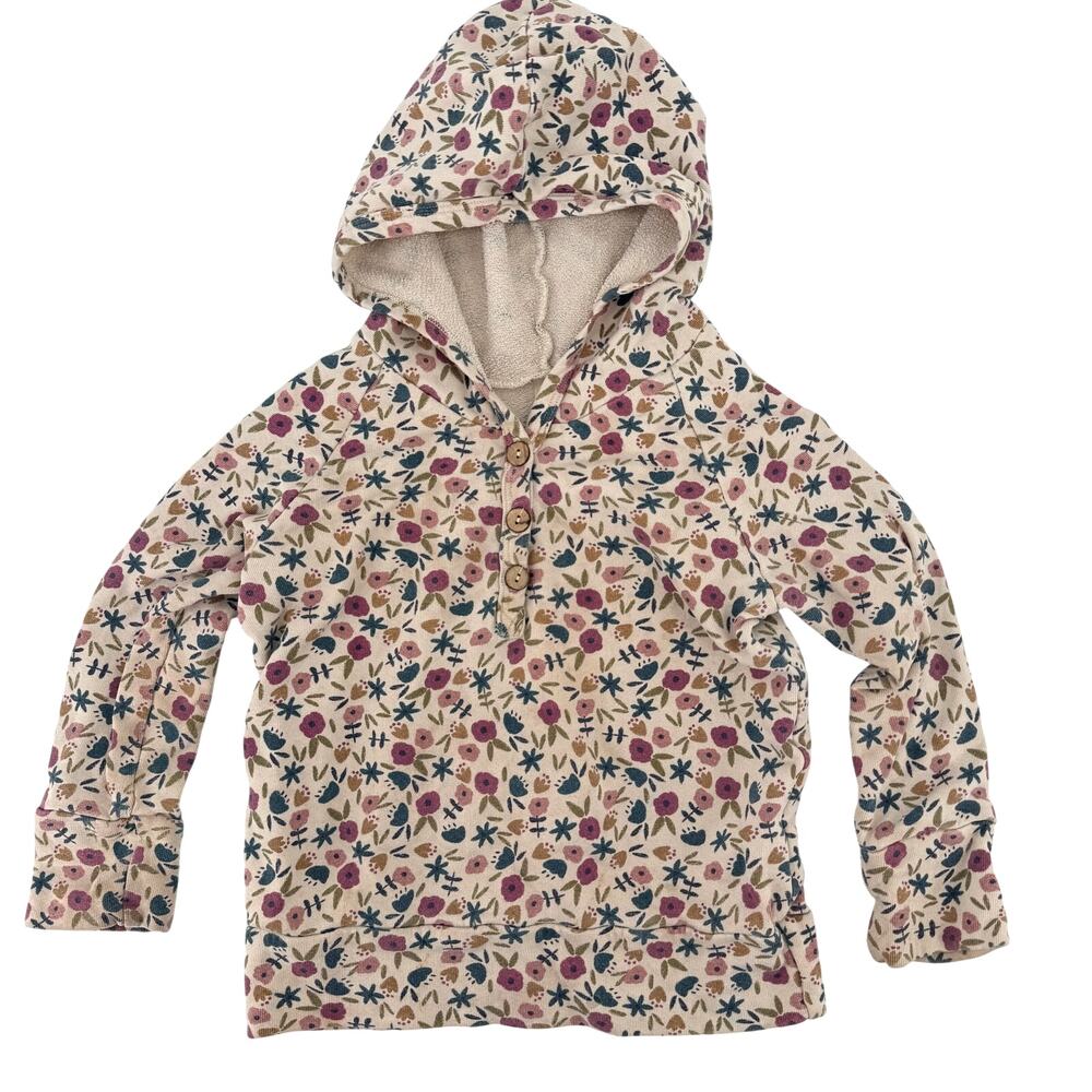 Childhoods Floral Print Hooded Pullover Sweatshirt Girls Sz 4T USA